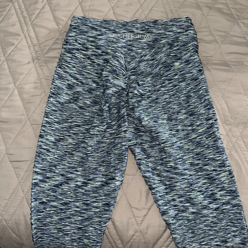 Pchee bum black, blue and green scrunch leggings